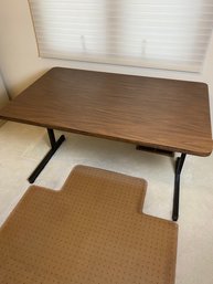 Large Desk With Metal Frame And Plastic Chair Mat