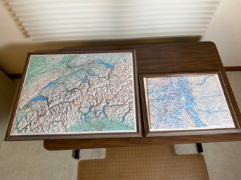 Two Framed Relief Maps Of Colorado And Italy