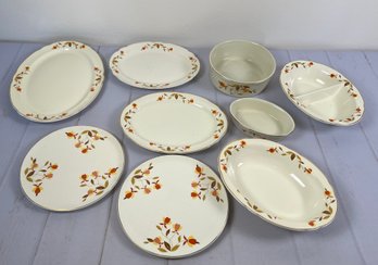 Huge Lot Of Hall's Superior Jewel Tea Autumn Leaf Tableware- Includes Serving Platters, Cake Plates, And More