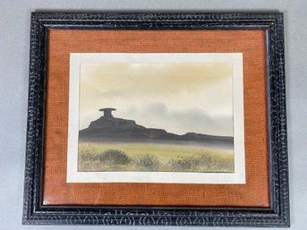 Spectacular Framed Original Desert Landscape Painting By Juan Nakai