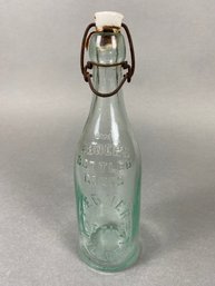 Antique Bottle With A Lightning Stopper From Ebners Bottled Goods, Delaware