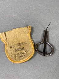 Antique Or Vintage English Jute, Juice Or Mouth Harp In Bag From B.S. Ruddick Jeweler In Waverly, Iowa