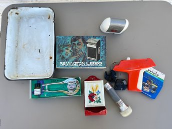 Fun Lot Of Random Vintage Items Includes A DYMO Labeler, Razors, And More