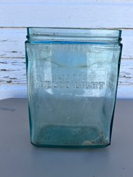 Vintage 1930s Exide Delco Light Glass Battery Depression Jar