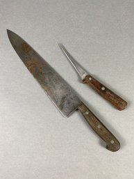A Large German Knife By F. Dick & A Filet Knife By The Denver Cutlery Service
