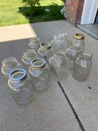 Miscellaneous Coffee Jars, Many With Bands, For Canning