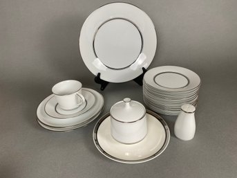 Miscellaneous White And Silver Noritake And Mikasa China Pieces