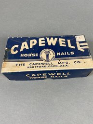 Box Of Vintage Capewell Horseshoe Or Horse Nails From Toliver's Hardware, Fort Collins