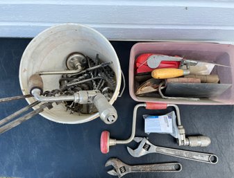 Lot Of Vintage Tools And Hardware- Includes Hand Drill, Hand Sanders, And More