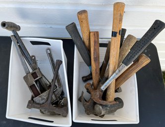 Lot Of Miscellaneous Tools- Including Hammers, Adjustable Wrenches, And More