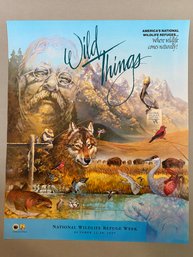 U.S. Fish & Wildlife Poster Titled Wild Things, Commemorating National Wildlife Refuge Week, 1997