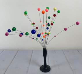 Awesome MCM Colorful Kinetic Wire And Bead Sculpture