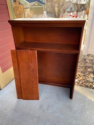 Cherry Finish Wood Shelf Shelving Unit With 3 Adjustable Shelves