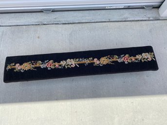 Antique Embroidered Wool Prayer Or Kneeling Bench From The West Virginia Mountains, Original Nails