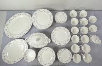 Large Beautiful Royal Doulton Cotillion China Set With Plates, Cups And Saucers, Platters, And More