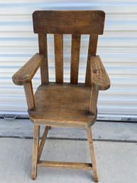 Antique Solid Wood High Chair Or Child's Chair