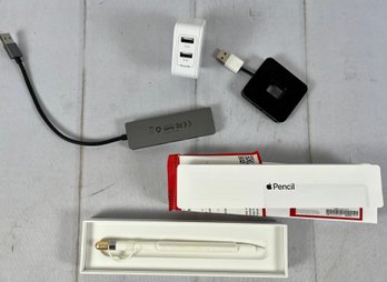 Lot Of Miscellaneous USB Expanders, Charging Hubs, And An Apple Pencil 2nd Generation