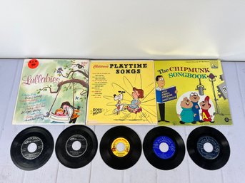 Lot Of Vinyl Records/LPs With Children's Songs And Books- Includes 33s And 45s