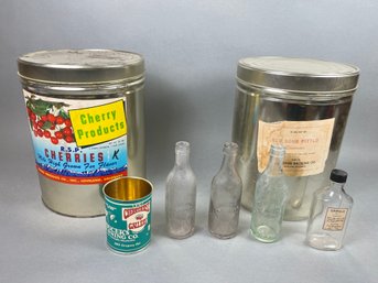Great Lot Of Vintage Fort Collins And Loveland Related Items Including Cherry Tins & Glass Bottles