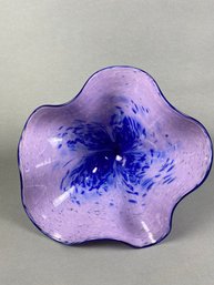 Incredible Blue & Purple Art Glass Piece From Holdman Studios In Utah