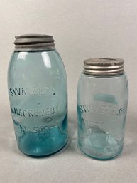 Half-gallon & Quart Canning Fruit Jars, Swayzees Improved Mason