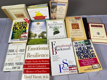 Lot Of 12 Books On Emotional And Spiritual Healing Including Deepak Chopra, Mitch Albom, Sarah Breathnach