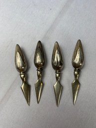 Four Adorable Antique Sterling Silver Corn Picks, Spears Or Holders, 40 Grams