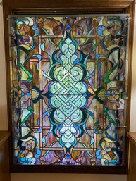 Spectacular Custom Made Stained Glass Art Showpiece In Beautiful Jewel Tone Colors