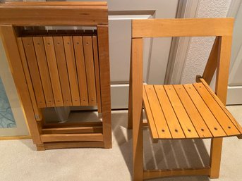 Set Of 4 Very Solid MCM Midcentry Wooden Folding Chairs For Patio Or Events