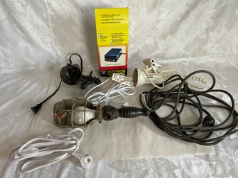 Vintage Troubleshooting Light, Clip-On Lights, Extension Cords, Philips Little Big Heat Interior Warmer