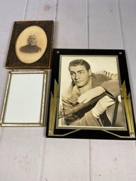 Three Pretty Frames Including James Hargis Connelly Photo, Mother Of Pearl, Black & Gold MCM Or Art Deco