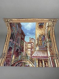 Beautiful Large Tapestry Or Wall Hanging Of Boat Or Gondola In Venice