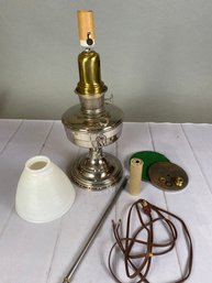Miscellaneous Lamp Parts, Including Vintage Aladdin Base & Burner