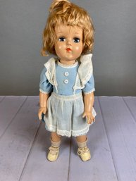 Vintage Hard Plastic Doll With Clothes And Shoes