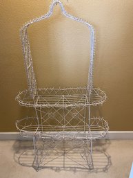 Adorable Antique Metal Wire Painted Plant Stand