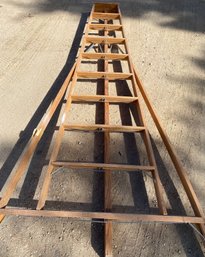 Large 10 Ft Wooden Werner Step Ladder, Model 3610