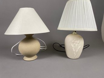 2 Pretty Mediterranean Ceramic Accent Lamps And Shades