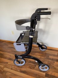 High End Nitro Drive Foldable, Collapsible Walker With Seat, Basket, And Hand Brakes