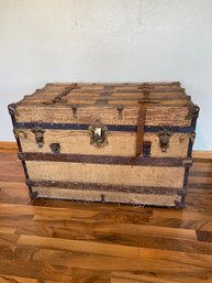 Vintage Or Antique Large Wood And Metal Steamer Trunk