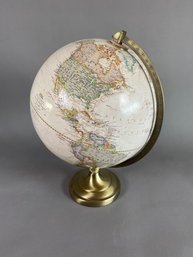 Cool 11' National Geographic Globe On Bronze-colored Stand