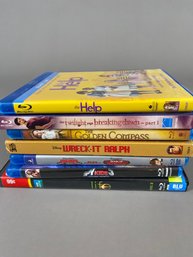 Lot Of 7 Blu-Ray DVDs, Wreck It Ralph, The Help, The Golden Compass