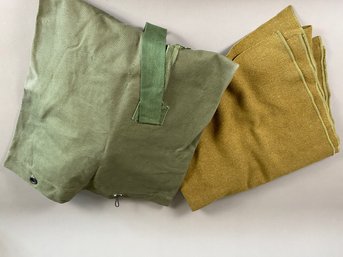 Military Duffle Bag And Wool Blanket