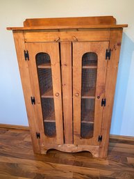 Beautiful Solid Wood Pine Pie Safe Or Cabinet