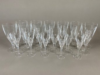 Beautiful Set Of Crystal D'Arque Wine And Water Goblets In The Petale Pattern.