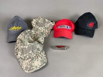 Miscellaneous Lot Of NRA, Cabela's, Mac Tools And Richard Petty Driving Experience Hats And An NRA Multi-tool