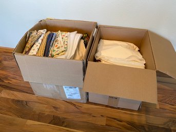 Two Large Boxes Of Sewing Quilting Material