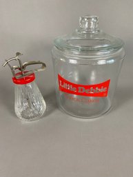 Vintage Style Mister Or Spritzer And Large Little Debbie Advertising Canister Or Jar