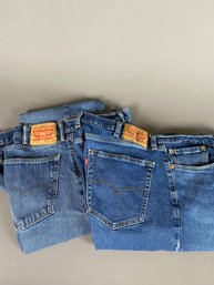 Two Pair Of Levi 505 Jeans , Both 38 X 30