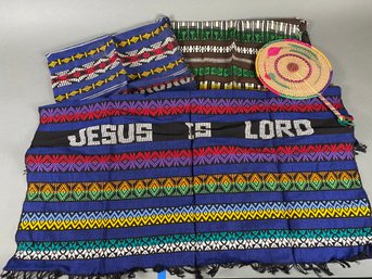 Handwoven Table Runners Table Clothes And Fan, 'Jesus Is Lord'