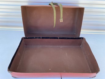 Vintage Hard Sided Expandable Travel Case With Straps